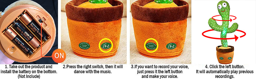 1 Piece -Talking And Dancing Cactus Toy For Baby Boys And Girls,Singing Recording,Gift That Can Talk To You Repeatedly-Perfect Choice For Kids