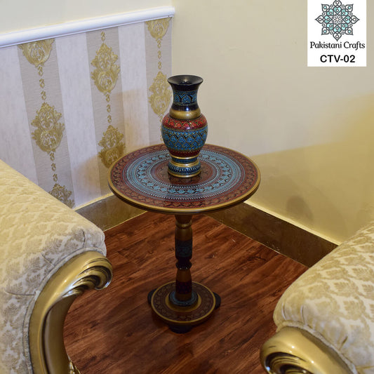 Traditional Pakistani Craftsmanship: A Stunning Handcrafted Vase with Vibrant Colors and Intricate Patterns