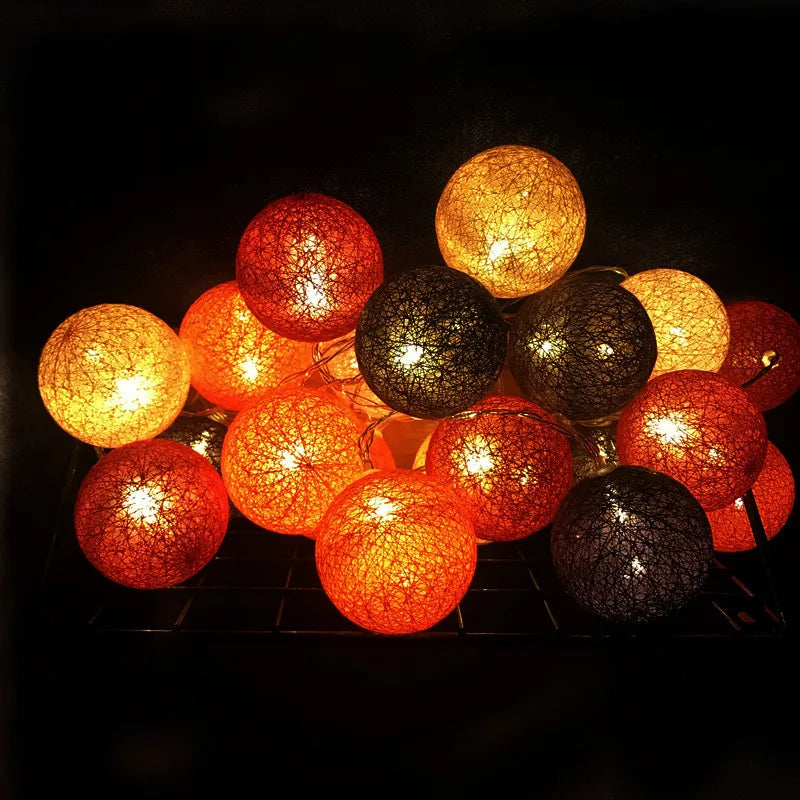 2M/3M LED Cotton Ball Light Chain Night Lights Garland Lights string Christmas Xmas Kids Bedroom Halloween Outdoor Lights