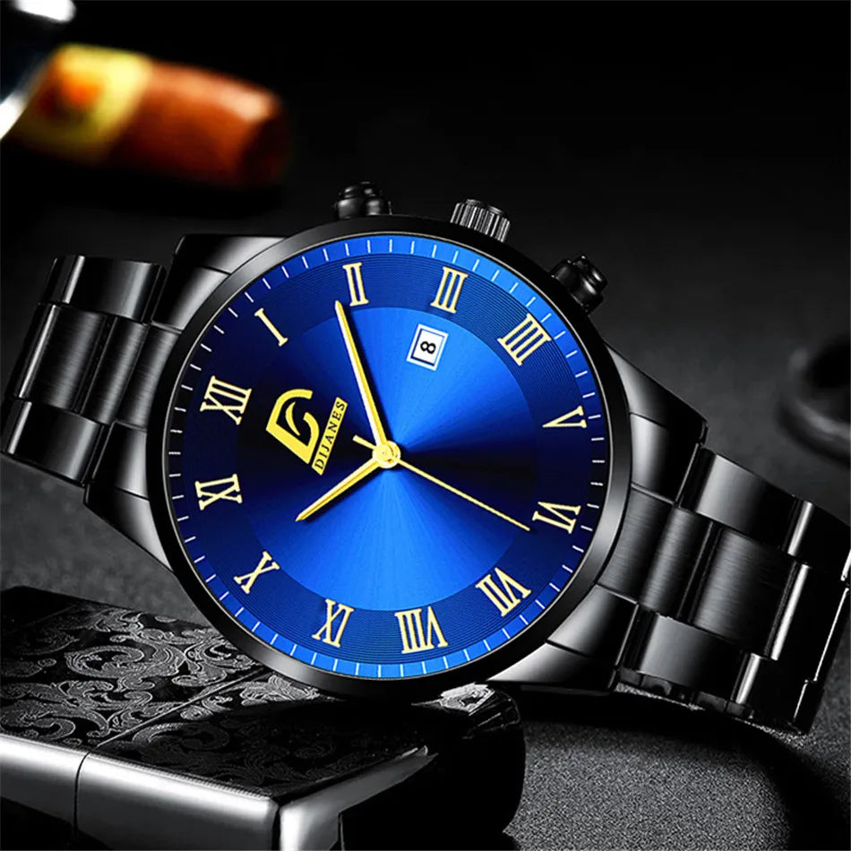 2023 Fashion Mens Gold Stainless Steel Watches Luxury Minimalist Quartz Wrist Watch Men Business Casual Watch relogio masculino
