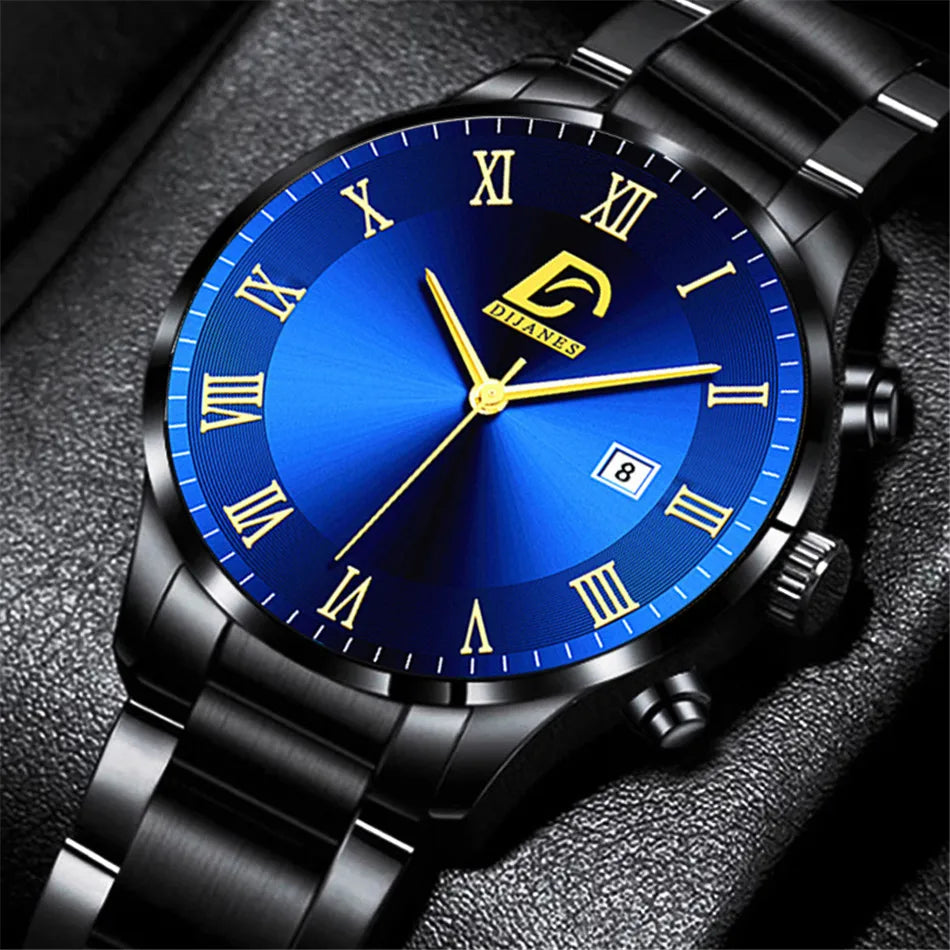 2023 Fashion Mens Gold Stainless Steel Watches Luxury Minimalist Quartz Wrist Watch Men Business Casual Watch relogio masculino