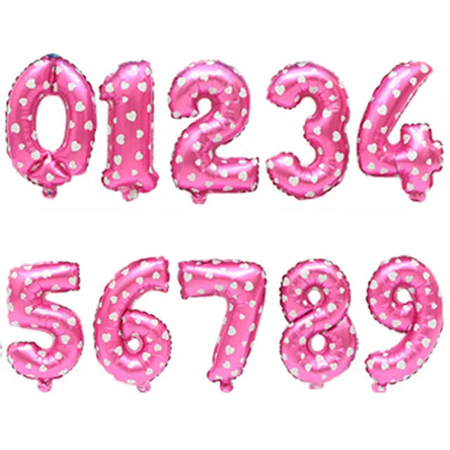 16 32 Inch Foil Number Balloons Wedding Happy Birthday Party Decorations Rose Gold Digital Globos Balloon Baby Shower Supplies