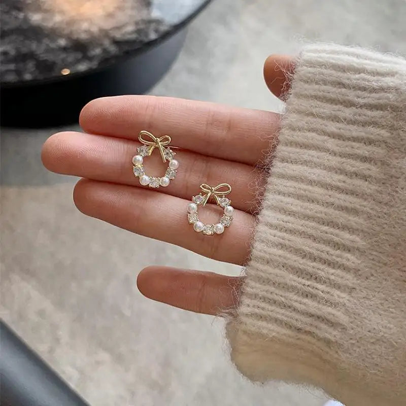 2023 New Classic Elegant Imitation Pearl Dangle Earrings For Women Crystal Long Tassel Exquisite Drop Earring Wedding Jewelry