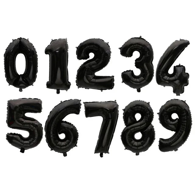 16 32 Inch Foil Number Balloons Wedding Happy Birthday Party Decorations Rose Gold Digital Globos Balloon Baby Shower Supplies