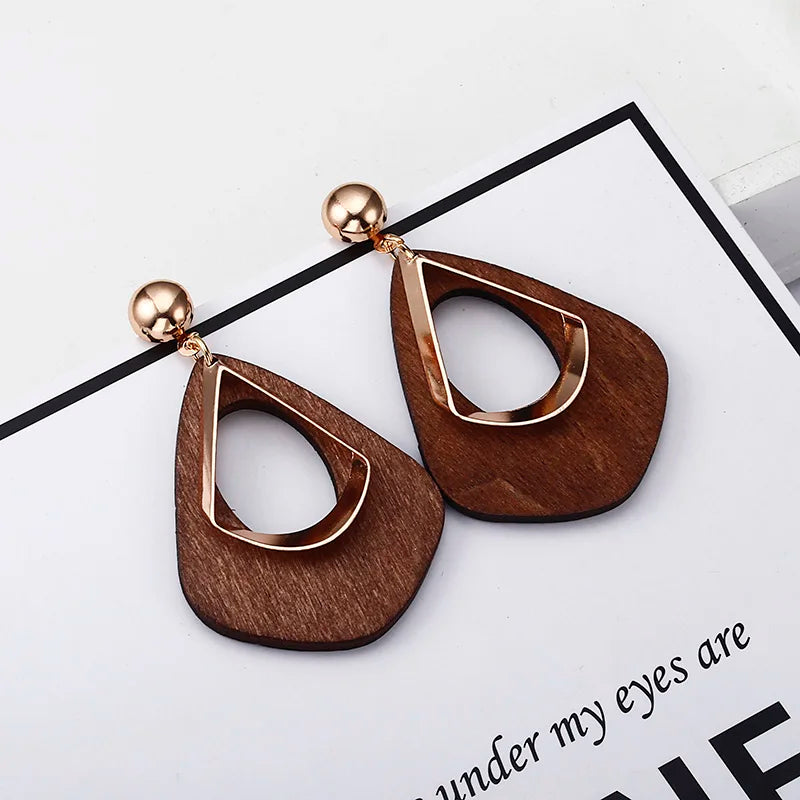 ES3222 Bohemia Earrings Statement Jewelry Exaggerated Ethnic Hollow Out Geometric  Drop Earrings For Women Boho Style