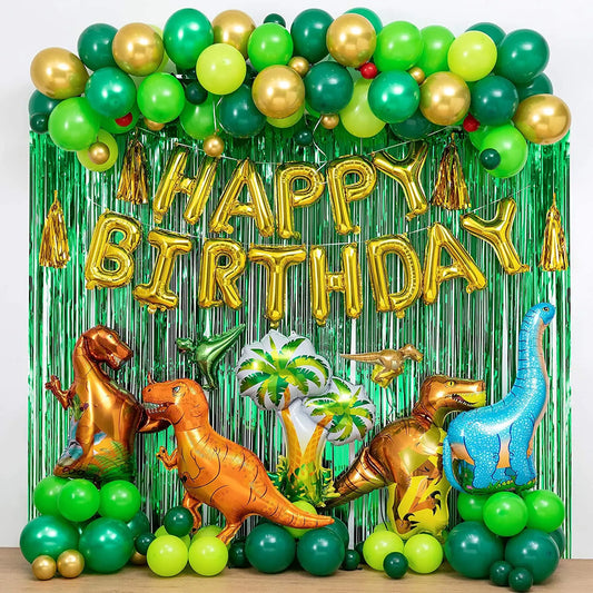 Dinosaur Birthday Party Decorations & Balloons Arch Garland Kit for Dino Themed Kid's Party Shower Celebration