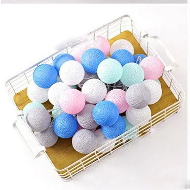 2M/3M LED Cotton Ball Light Chain Night Lights Garland Lights string Christmas Xmas Kids Bedroom Halloween Outdoor Lights