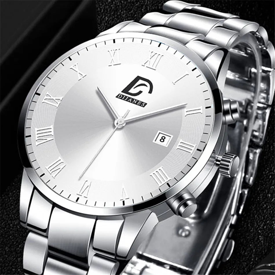 2023 Fashion Mens Gold Stainless Steel Watches Luxury Minimalist Quartz Wrist Watch Men Business Casual Watch relogio masculino