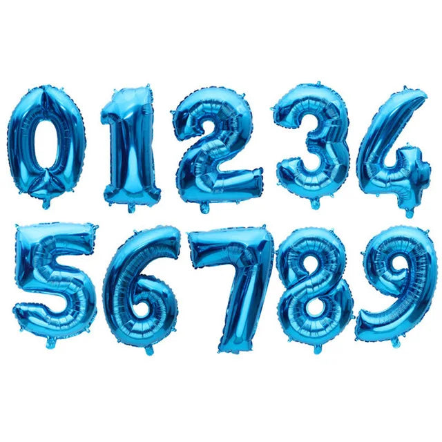 16 32 Inch Foil Number Balloons Wedding Happy Birthday Party Decorations Rose Gold Digital Globos Balloon Baby Shower Supplies