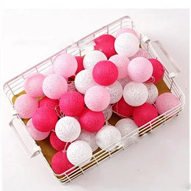 2M/3M LED Cotton Ball Light Chain Night Lights Garland Lights string Christmas Xmas Kids Bedroom Halloween Outdoor Lights