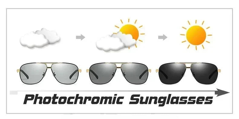 Photochromic Polarized Sunglasses for Men Fashion Sun Glasses Men Women Luxury Driving Classic Cycling Sunglasses 2024