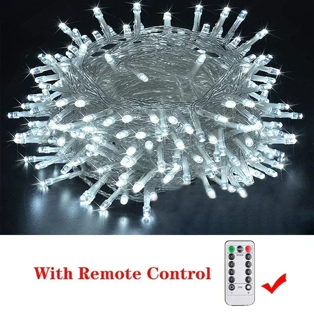 5M-100M Led Christmas Lights Outdoor led Fairy String Lights for Tree Ramadan 2024 Party Holiday Wedding Garland Decoration