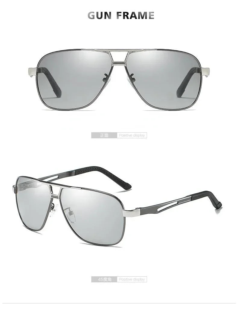 Photochromic Polarized Sunglasses for Men Fashion Sun Glasses Men Women Luxury Driving Classic Cycling Sunglasses 2024