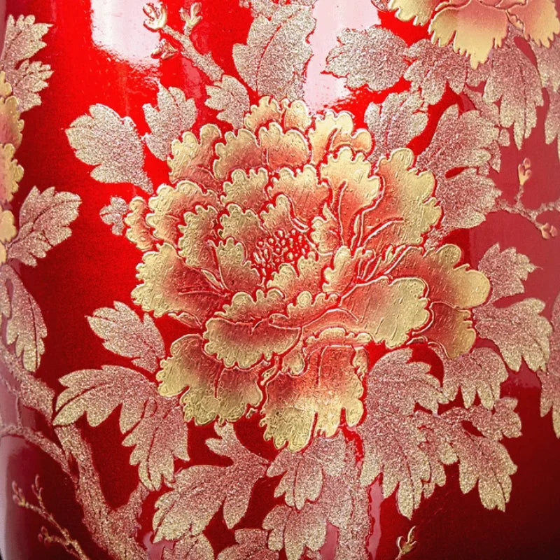 Jingdezhen Black Porcelain Flower Vase Crystal Glaze Handmade Shining Rose Vases Chinese Style Home Decor