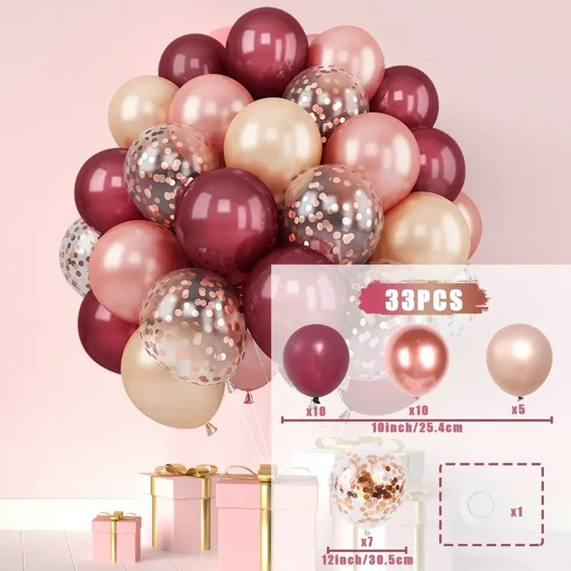 31/36/37/51/101Pcs Metallic Balloons Pearl White Latex Balloon Gold Confetti Balloons for Birthday Weddings Party Decorations