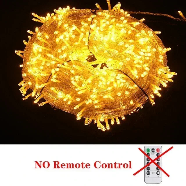 5M-100M Led Christmas Lights Outdoor led Fairy String Lights for Tree Ramadan 2024 Party Holiday Wedding Garland Decoration