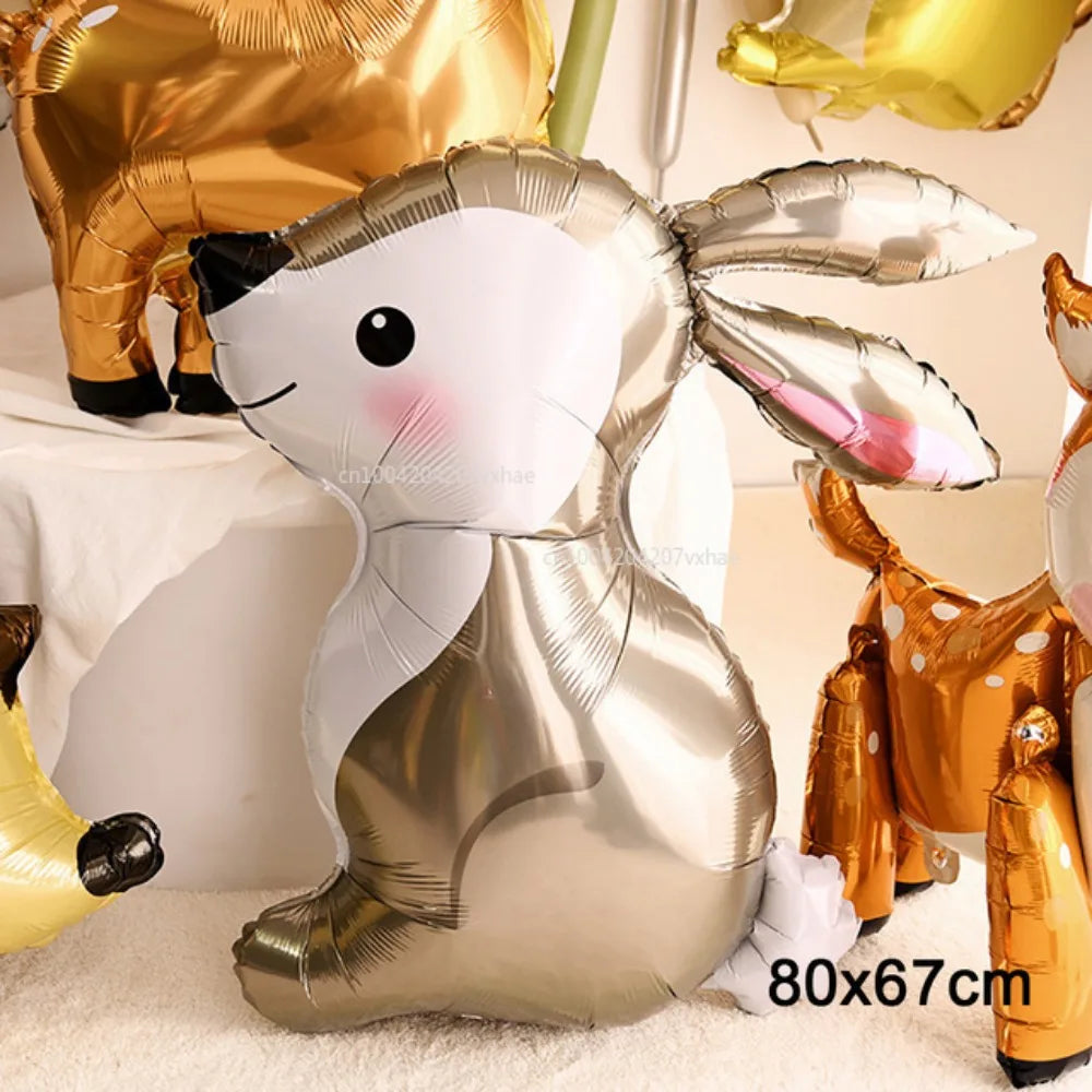 Animal Theme Foil Balloons Deer Rabbit Owl Squirrel Safari Party Decor Adult Kids Birthday Party Decoration Ballons Supplies