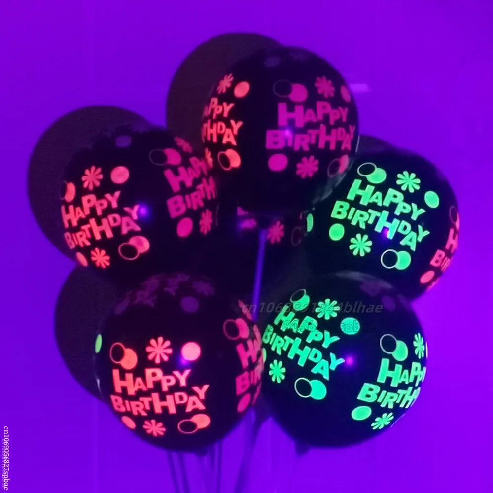 10Pcs 12Inch Fluorescent Balloons Neon Glow Latex Balloons Wedding Birthday Party Decor Glow Baloon Baby Shower Kids Gifts