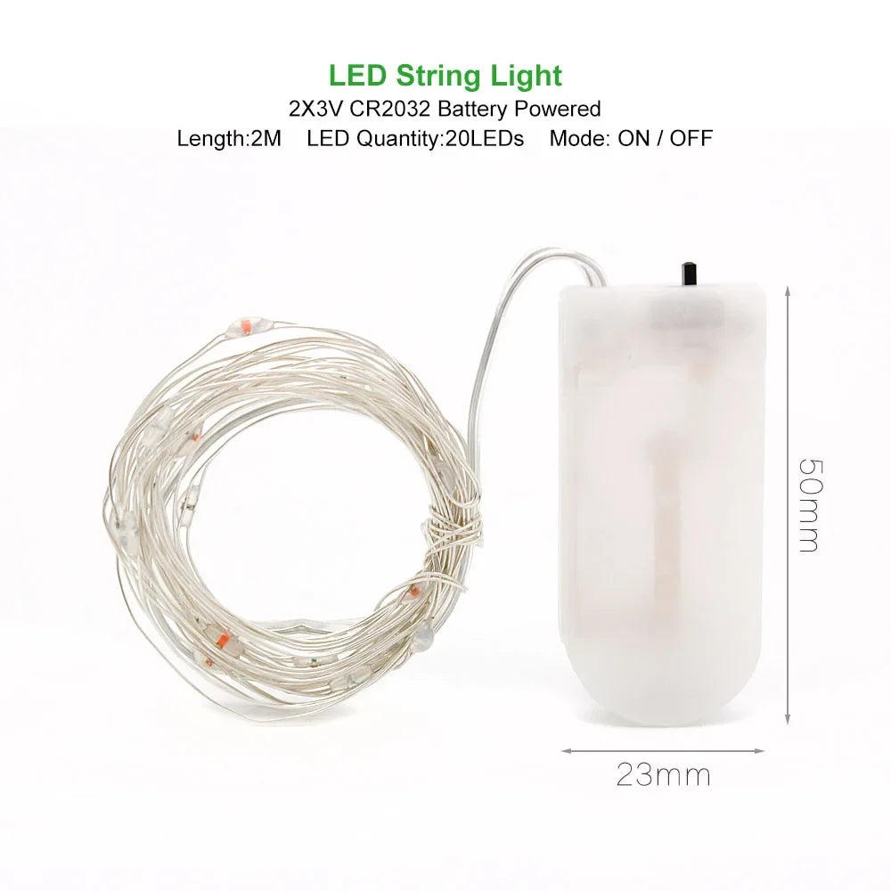 2M 5M 10M LED String Light LED Fairy Lights battery power For Christmas tree Garland Holiday Wedding Party New Year Decoration