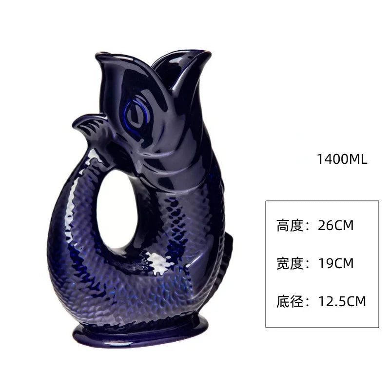 Ceramic Vase TIKI Cups Personalized Hawaiian Bar Cocktail Cup Creative Fish Shaped Decoration Bookshelf Decoration Ceramic MUG