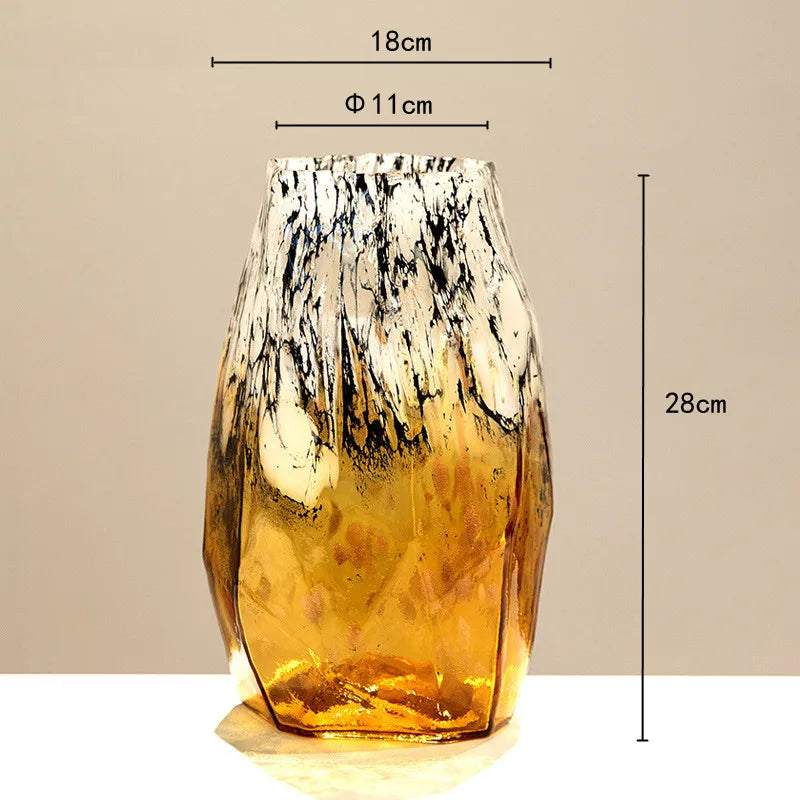 Glass Vase Irregular Gradients Speckled Black Glass Bottle Fruit Bowl Desktop Organization Organization Terrarium Vases Pots