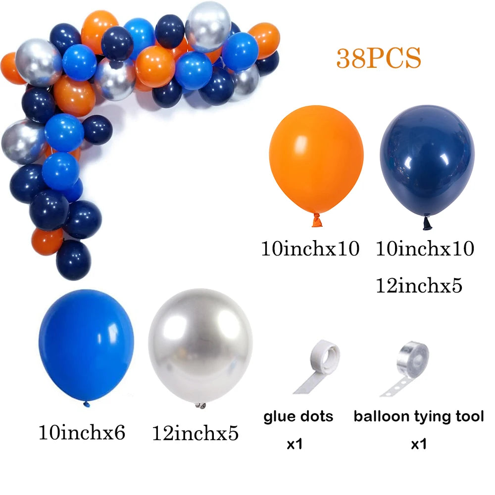 Navy Blue White Balloons Arch Garland Kit Silver Confetti Ballon First Birthday Party Decorations Graduation Wedding Baby Shower