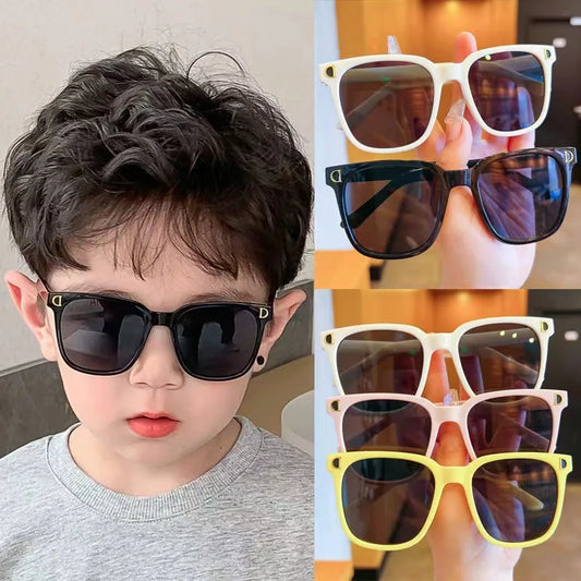 New Kids Fashion Sunglasses Square Polarized Sun Glasses Silicone Flexible Children Glasses Vintage Boys Girls Shades Eyewear