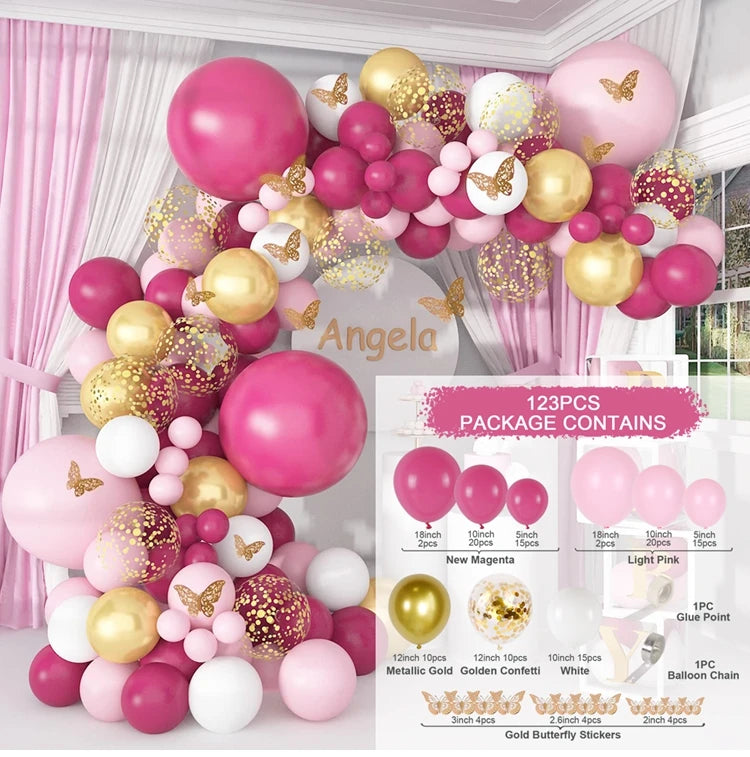 Tender Pink Gold Balloon Garland Arch Kit Wedding Birthday Party Decoration Adult Kids Baby Shower Decor Ballon Wedding Supplies