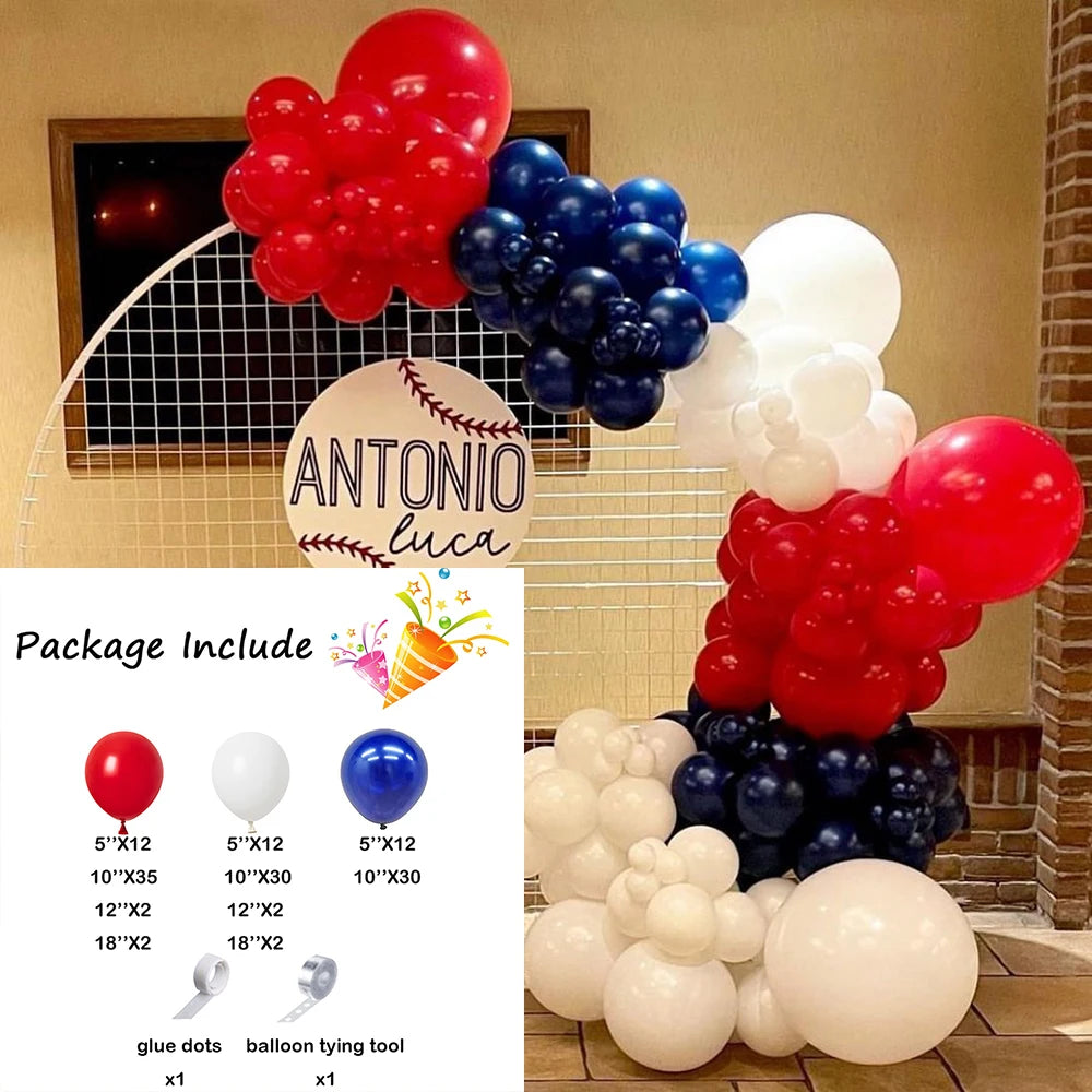 Navy Blue White Balloons Arch Garland Kit Silver Confetti Ballon First Birthday Party Decorations Graduation Wedding Baby Shower