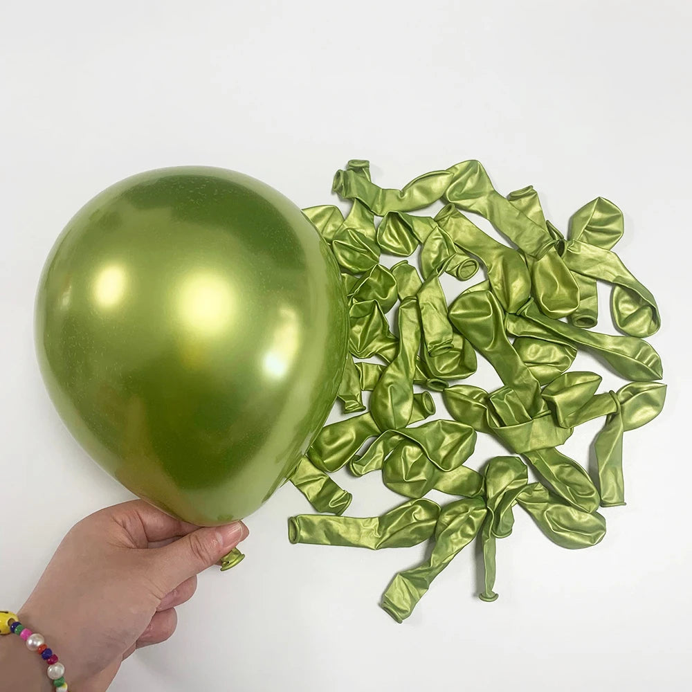 10/20/30pcs Metallic Gold Silver Latex Balloons Chrome Blue Purple Birthday Ballon Wedding Party Decor Baby Shower Helium Globos