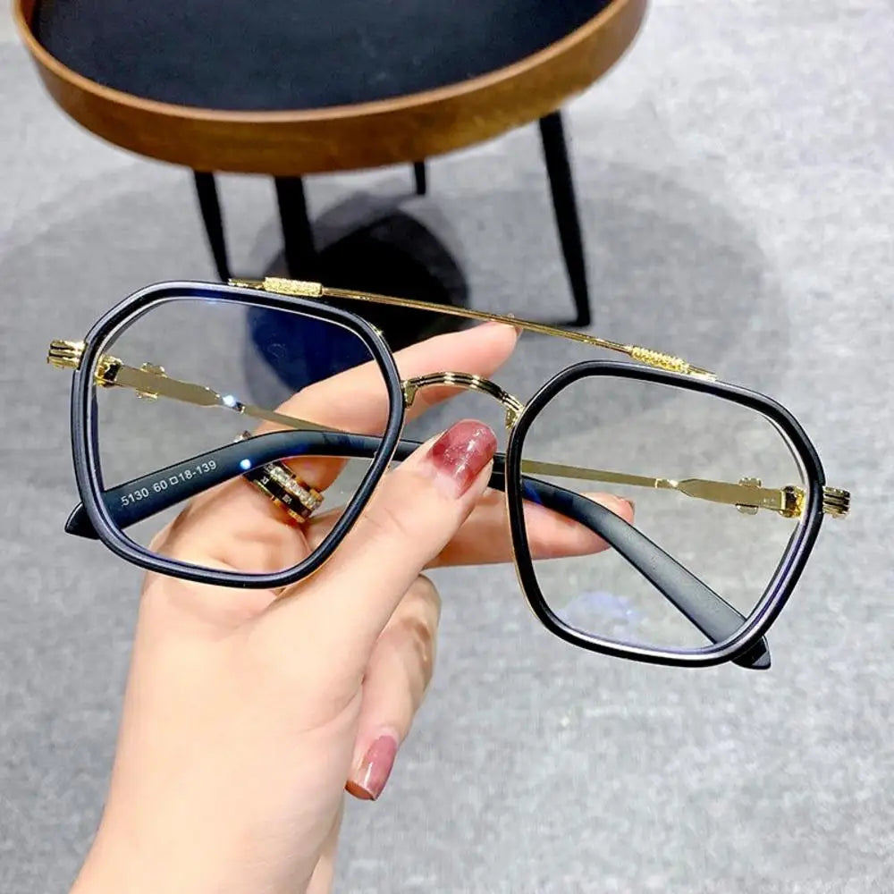 2024 New Fashion Men Sunglasses Oversized Frame Women Anti-blue Light Transparent Glasses UV400 Eyewear Flat Mirror Eyeglass