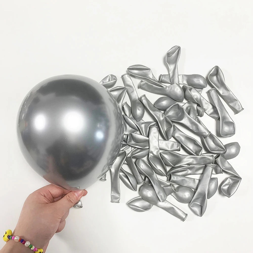 10/20/30pcs Metallic Gold Silver Latex Balloons Chrome Blue Purple Birthday Ballon Wedding Party Decor Baby Shower Helium Globos