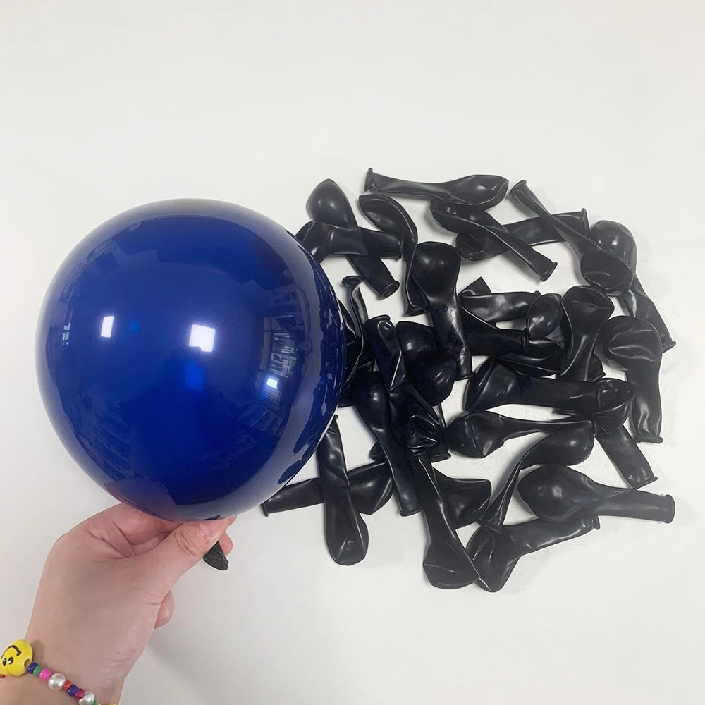 Navy Blue White Balloons Arch Garland Kit Silver Confetti Ballon First Birthday Party Decorations Graduation Wedding Baby Shower