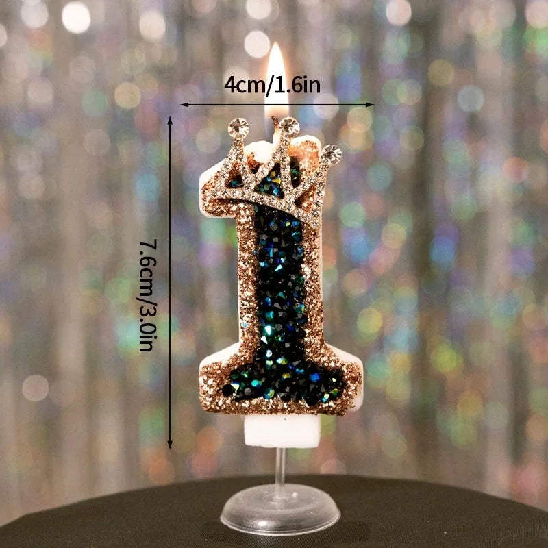 Crown Number Candles Birthday Digital 0-9 Cake Decoration, Cake Topper Birthday Anniversary Day Decor