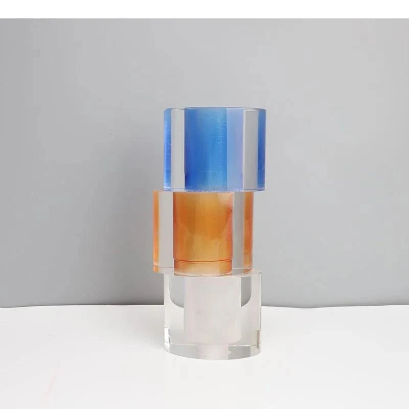 Multicolour Crystal Glass Vase Flowers Pots Desk Decoration Flower Arrangement Floral Vases Room Aesthetic Decor