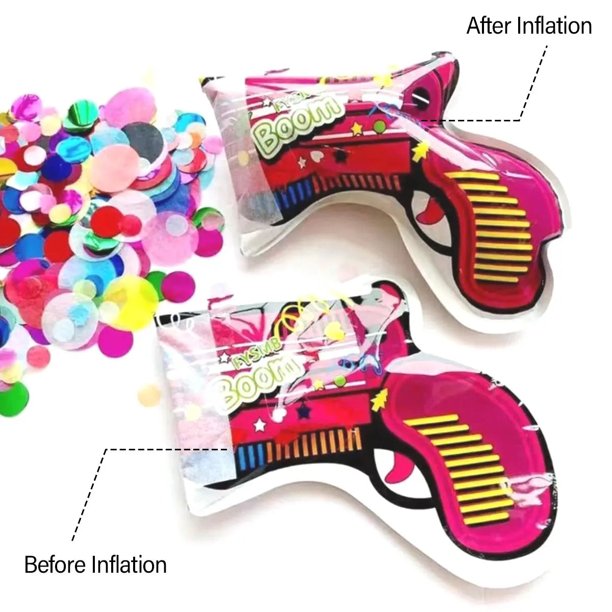 10/20/30/40Pcs Handheld Confetti Multicolor Inflatable Confetti Supply Party Popper Props for Birthday Graduation Party Props