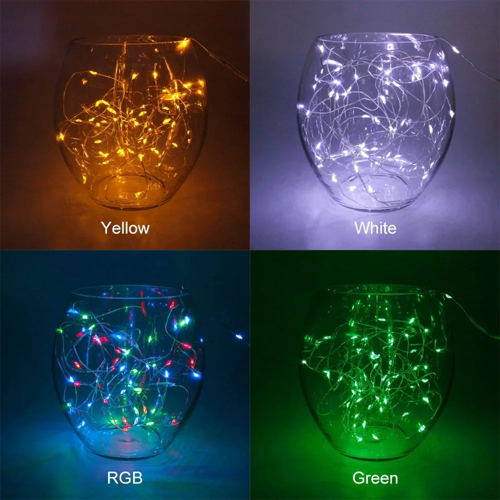 2M 5M 10M LED String Light LED Fairy Lights battery power For Christmas tree Garland Holiday Wedding Party New Year Decoration