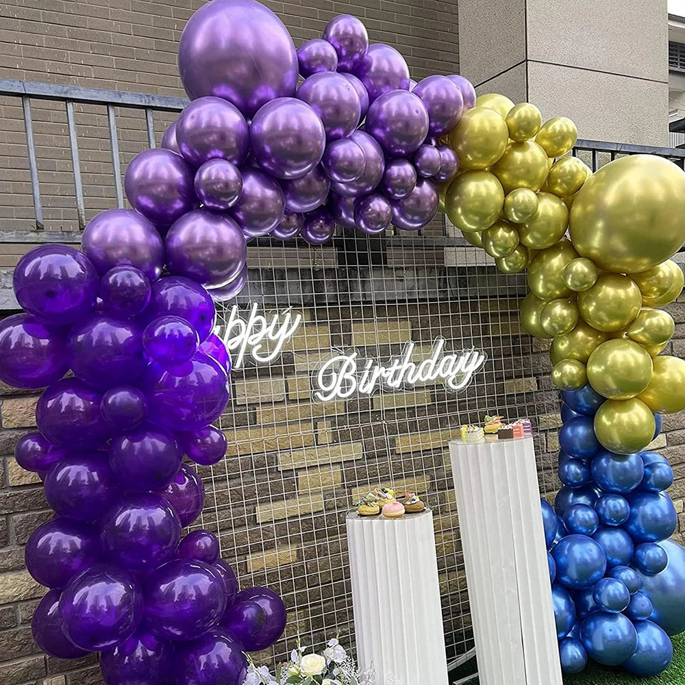 10/20/30pcs Metallic Gold Silver Latex Balloons Chrome Blue Purple Birthday Ballon Wedding Party Decor Baby Shower Helium Globos
