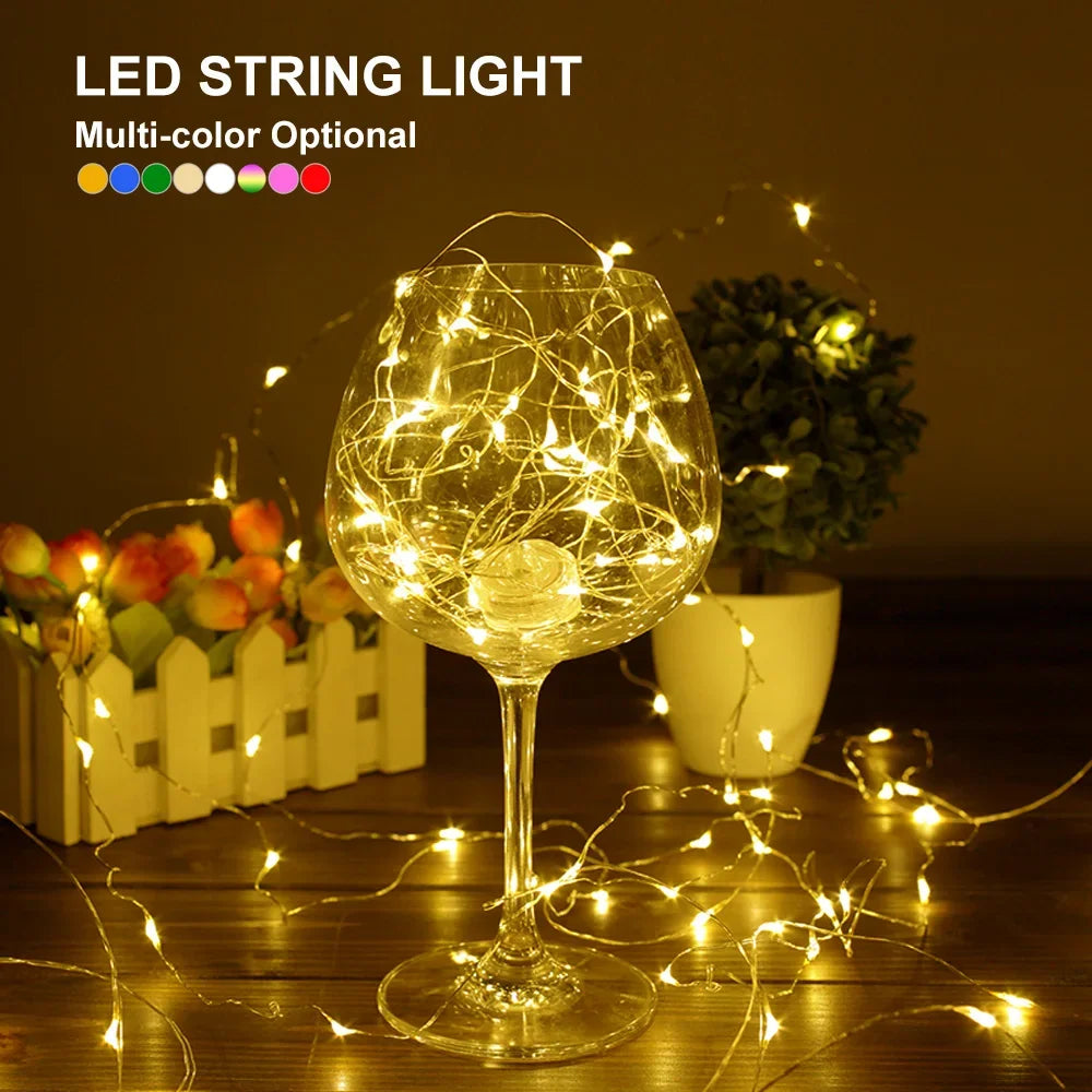 2M 5M 10M LED String Light LED Fairy Lights battery power For Christmas tree Garland Holiday Wedding Party New Year Decoration