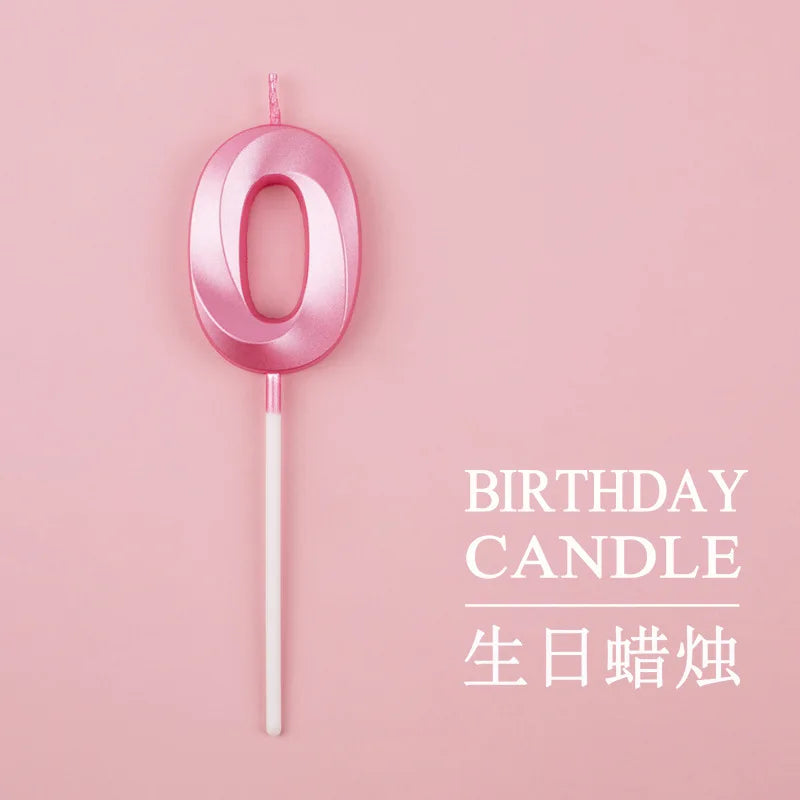 Birthday Digital Cake Candle Opera House Candles Golden Pink Blue Diamond Number Birthday Party Candles Creative Decoration