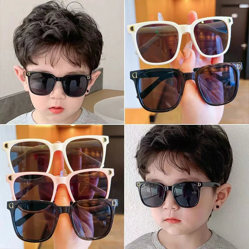 New Kids Fashion Sunglasses Square Polarized Sun Glasses Silicone Flexible Children Glasses Vintage Boys Girls Shades Eyewear