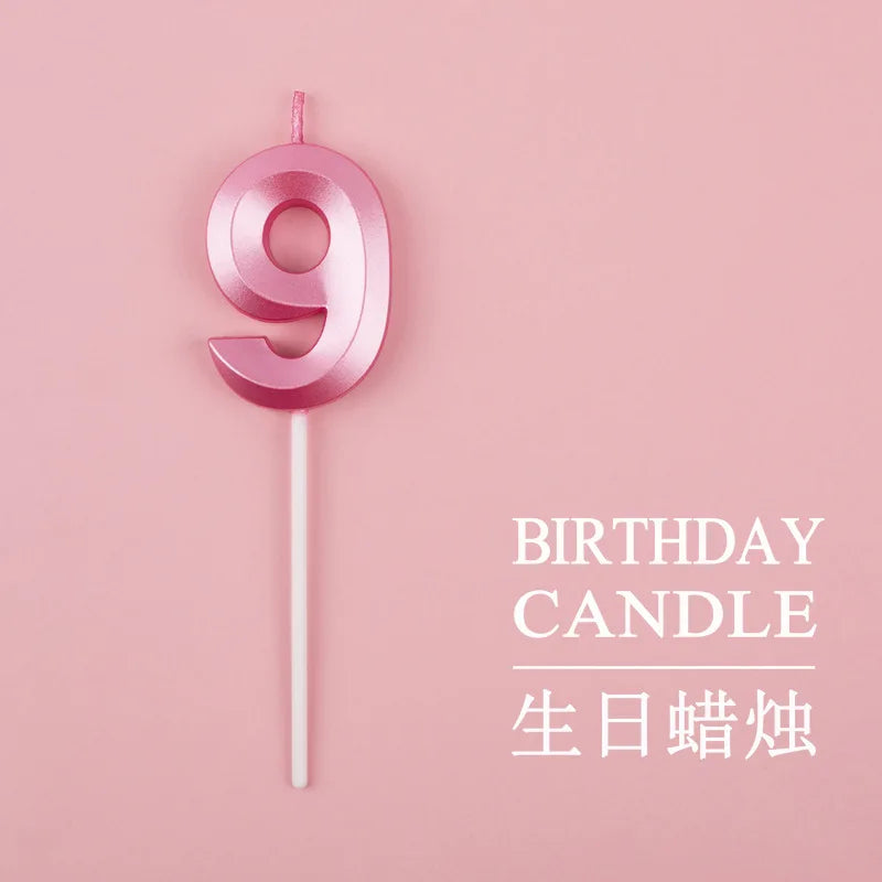 Birthday Digital Cake Candle Opera House Candles Golden Pink Blue Diamond Number Birthday Party Candles Creative Decoration