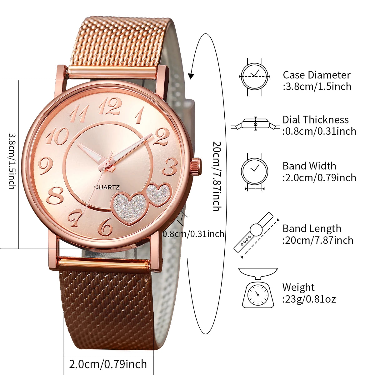 3pcs/set Women Fashion Plastic Strap Quartz Watch Rose Gold Gold Silver Set-3 Tone Colors Graceful look & Perfect For Gift