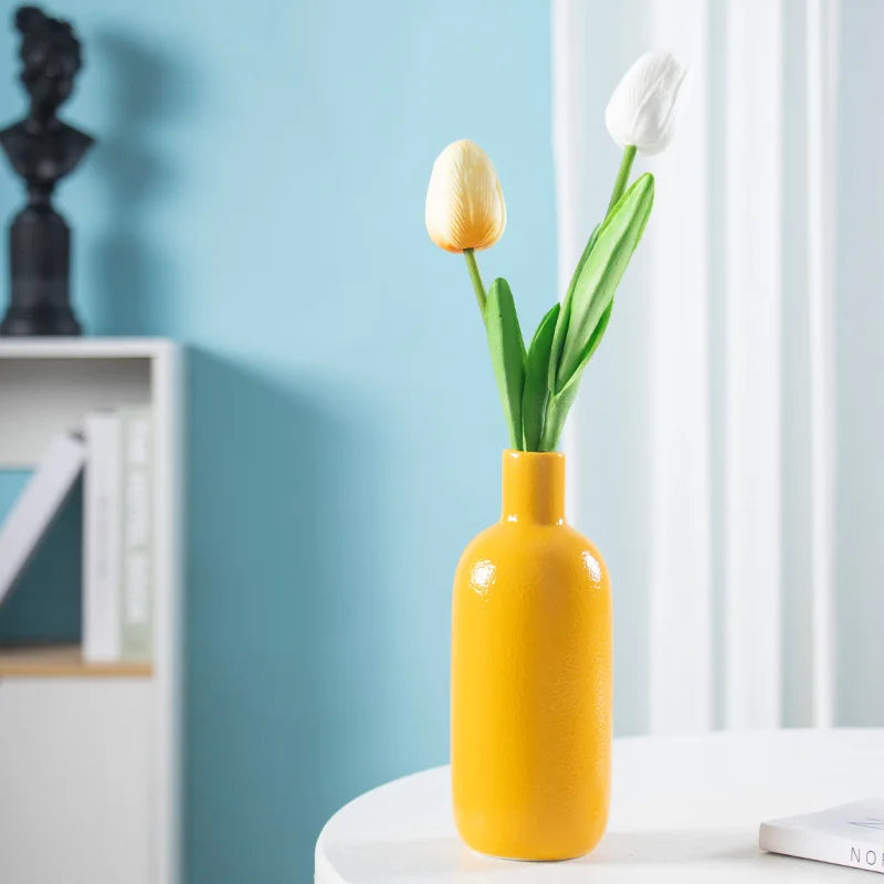 Building Brick Block Style Bouquet Plant Potted Ceramic Vase 3D Model Toy Ceramic Vase Ornaments Home Decoration