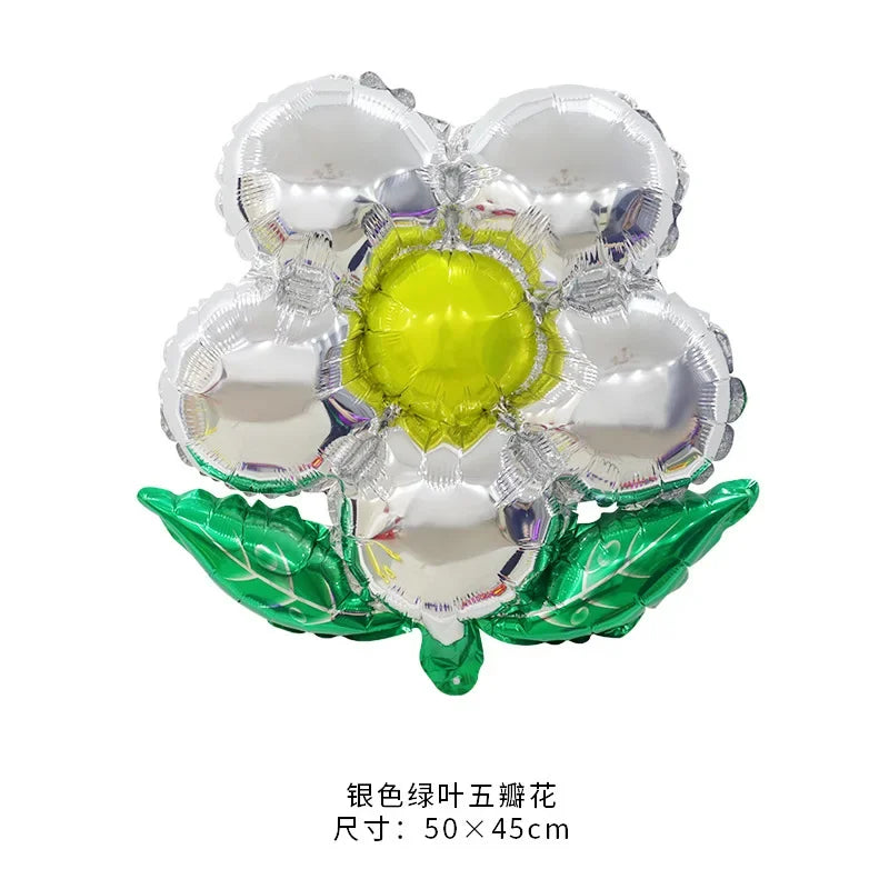 Flower Foil Balloons Leaf Flower Baloon Birthday Party Wedding Decorations Party Globos Shower Children Suplies اكواب دزني