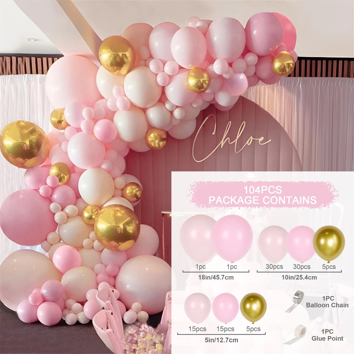 Tender Pink Gold Balloon Garland Arch Kit Wedding Birthday Party Decoration Adult Kids Baby Shower Decor Ballon Wedding Supplies