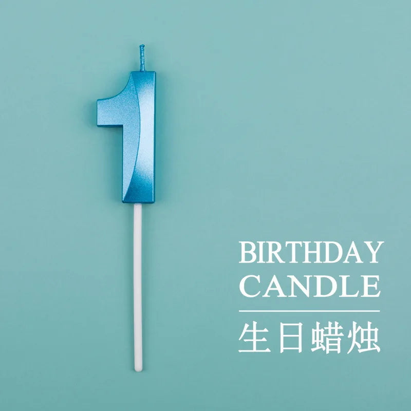 Birthday Digital Cake Candle Opera House Candles Golden Pink Blue Diamond Number Birthday Party Candles Creative Decoration