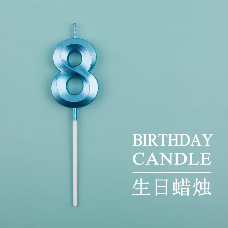 Birthday Digital Cake Candle Opera House Candles Golden Pink Blue Diamond Number Birthday Party Candles Creative Decoration