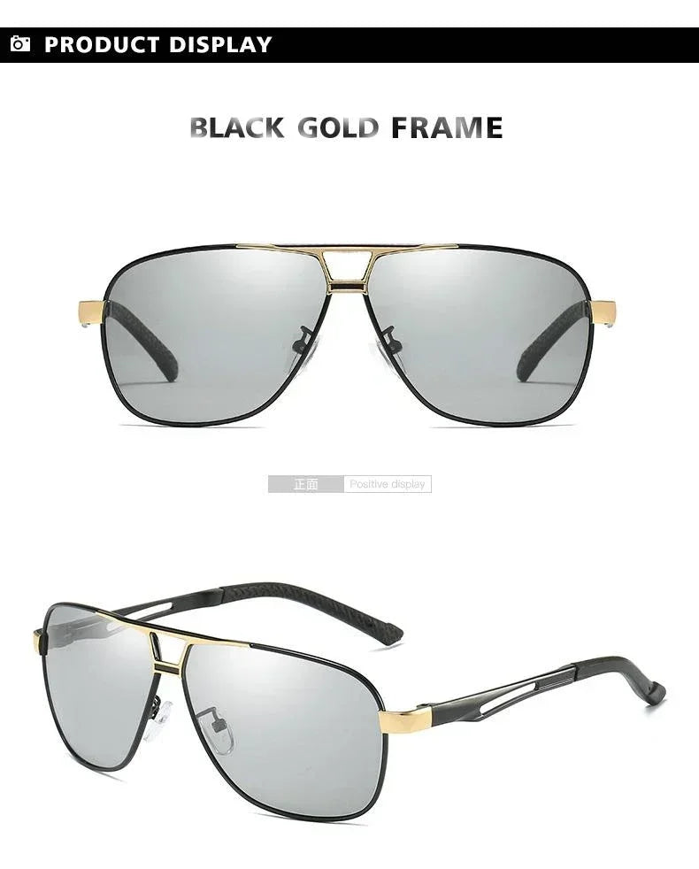 Photochromic Polarized Sunglasses for Men Fashion Sun Glasses Men Women Luxury Driving Classic Cycling Sunglasses 2024