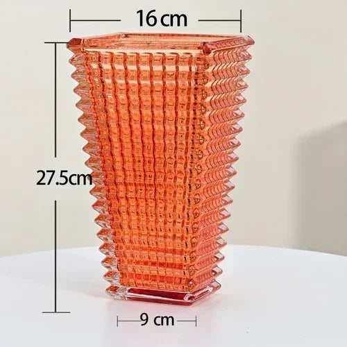 Wedding Luxury Vase Yellow Glass Tall Golden Nordic Vase Aesthetic Black Minimalist Jarrones Decorativos Moderno Room Decoration